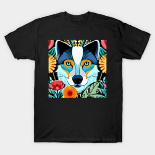 Husky Dog Vector Art T-Shirt